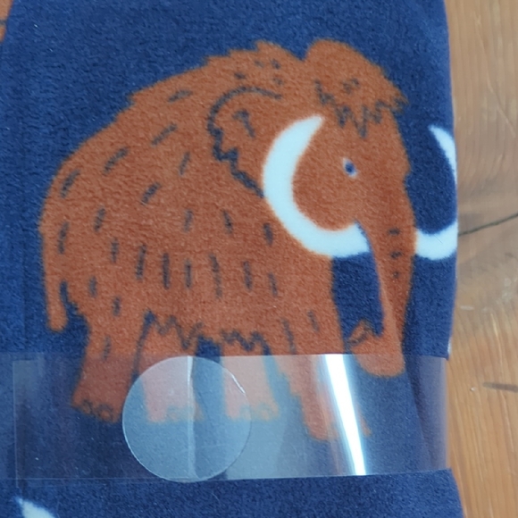 42-Carter's Blue and Brown Mammoth Print Footie - Picture 4 of 4